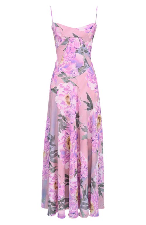 House Of Cb Seren Blush Sheer Lace-up Back Gown