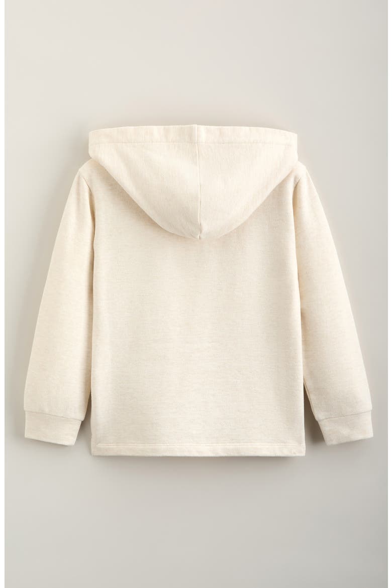 Kids' Hooded Cotton Pullover, Alternate, color, BEIGE OATMEAL