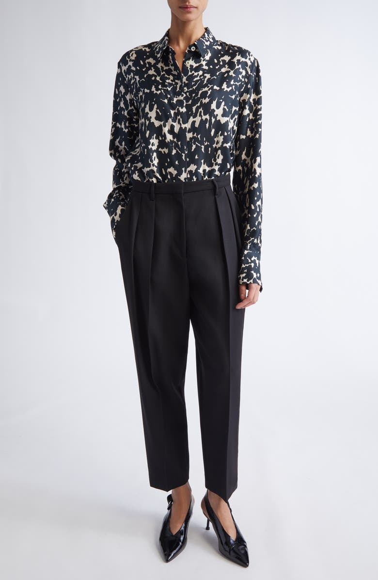 Altuzarra Chika Print Silk Shirt, Alternate, color, Tapioca Tortoise