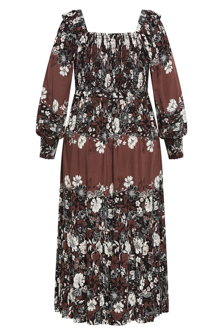 Sadie Smocked Bodice Long Sleeve Maxi Dress, Alternate, color, COCO FLORAL
