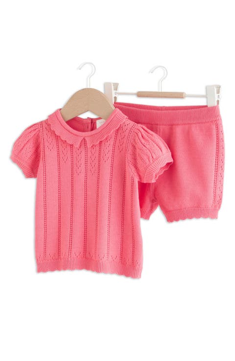 Cotton Pointelle Sweater & Shorts Set (Baby)