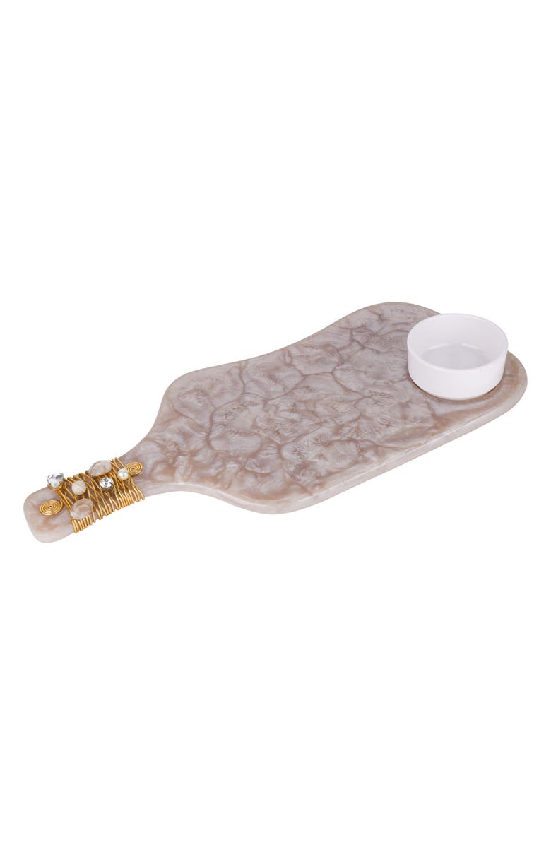 Tiramisu Embellished Chips & Dip Board, Main, color, Grey