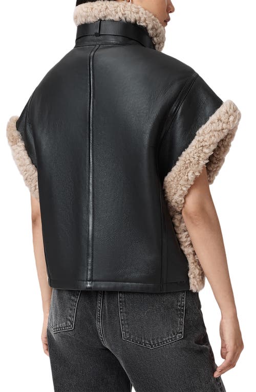Allsaints Marlin Reversible Shearling Gilet In Black