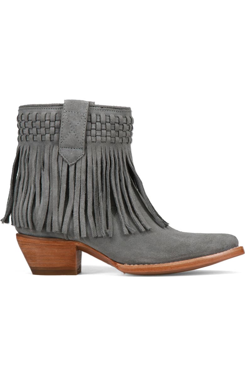 Frye Sacha Fringe Western Bootie, Alternate, color,