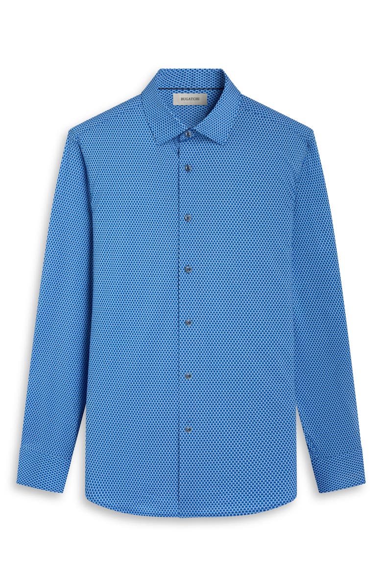 Bugatchi James OoohCotton<sup>®</sup> Grid Button-Up Shirt, Alternate, color, Classic Blue