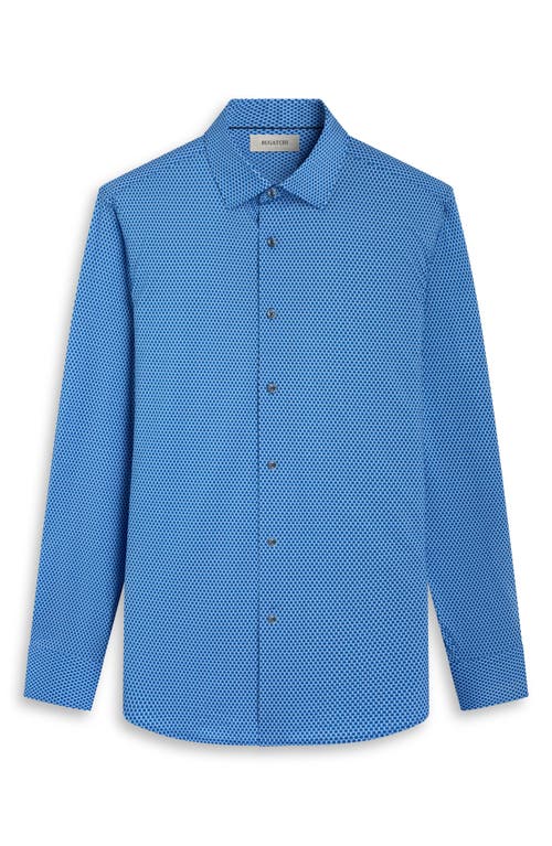 Bugatchi James Ooohcotton® Grid Button-up Shirt In Blue
