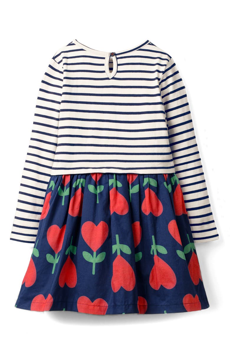 knee length dresses for ladies Hotchpotch Tiered Dress-Formica Pink Stripe