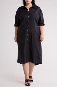 Vince Long Sleeve Fitted Shirtdress