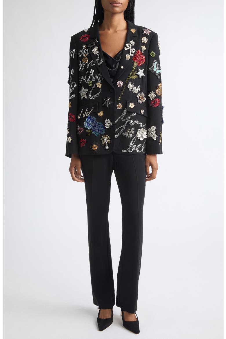 Greatest Hits Kael Embellished Blazer, Alternate, color, BLACK/MULTI