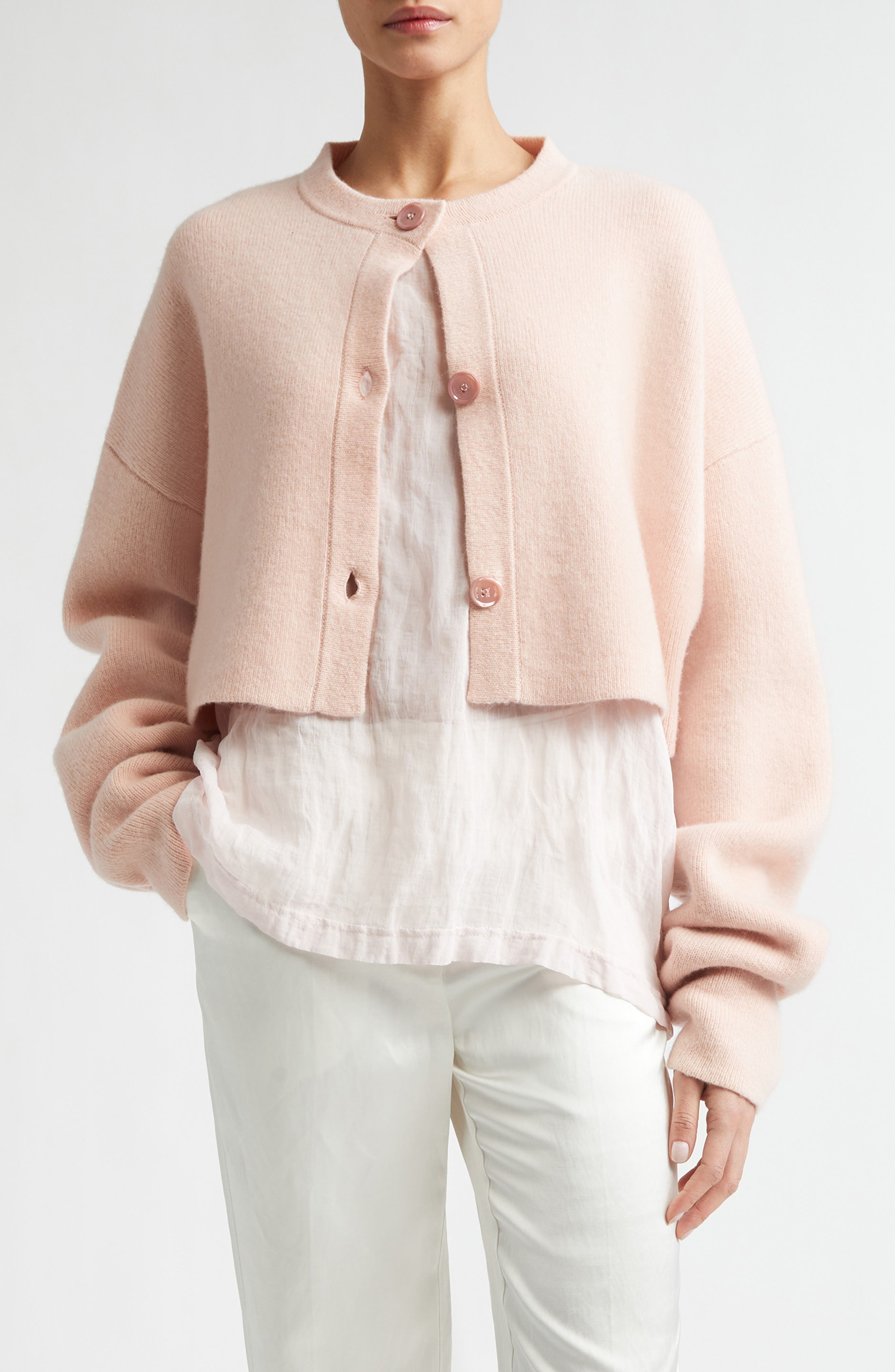 Oversize Crop Wool Cardigan - image 3