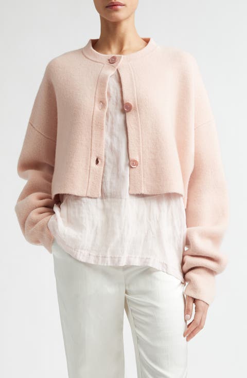Oversize Crop Wool Cardigan