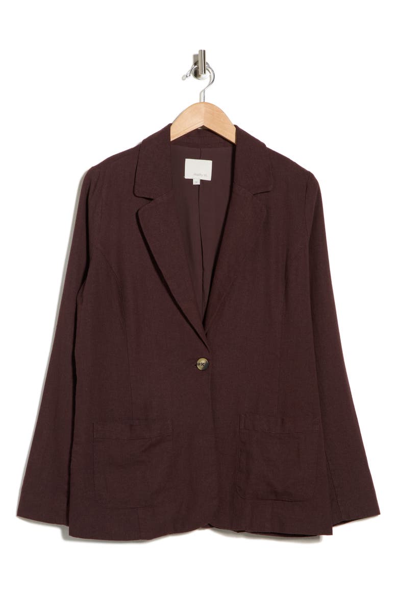 matty m. Bronson Linen Blend Blazer, Alternate, color, Chocolate