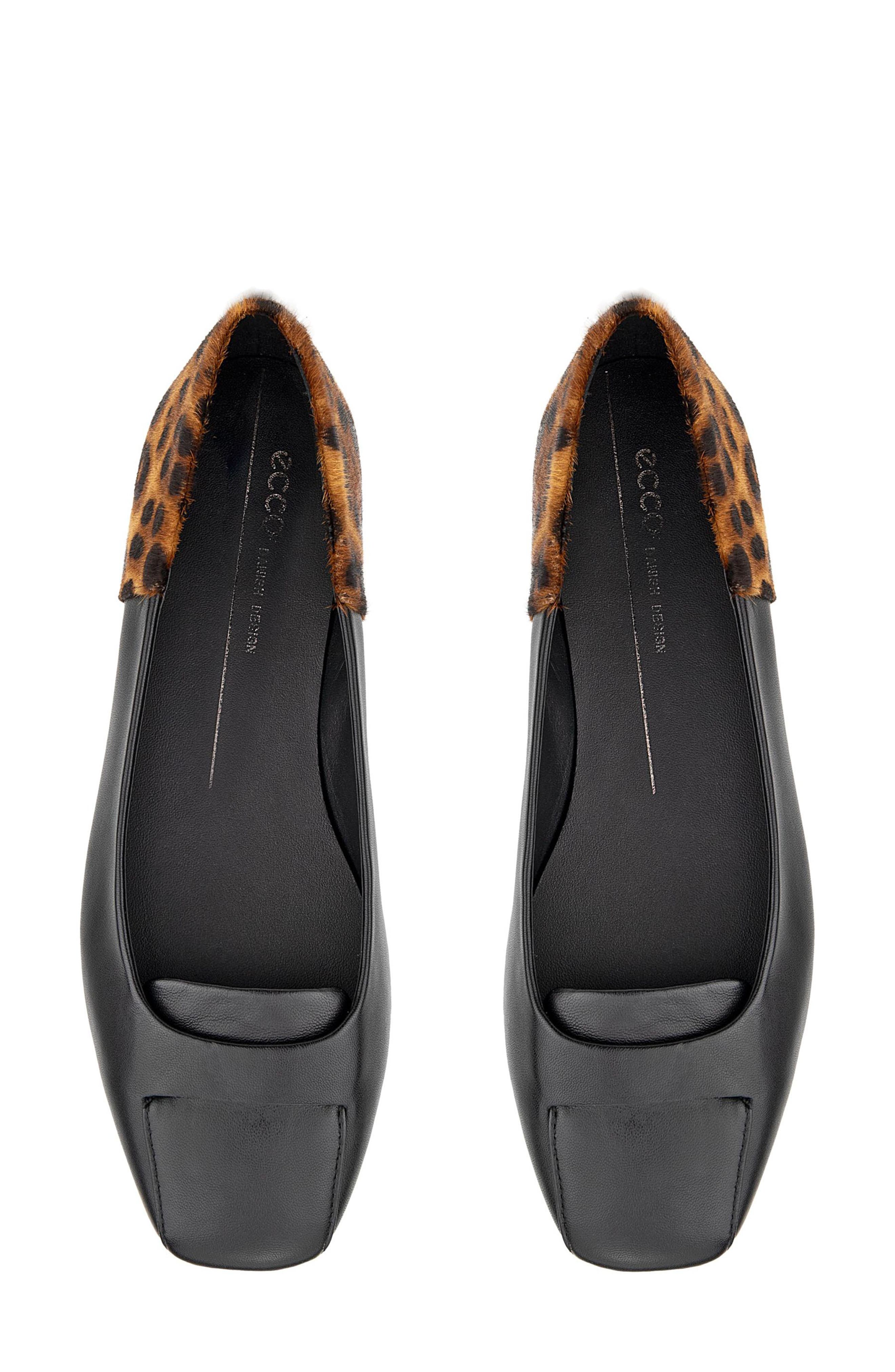 Margot Origami Ballet Flat, Alternate, color, BLACK/ LEOPARD CALF HAIR