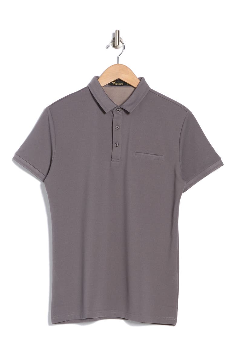 Slim Fit Stretch Polo, Alternate, color, ASPHALT