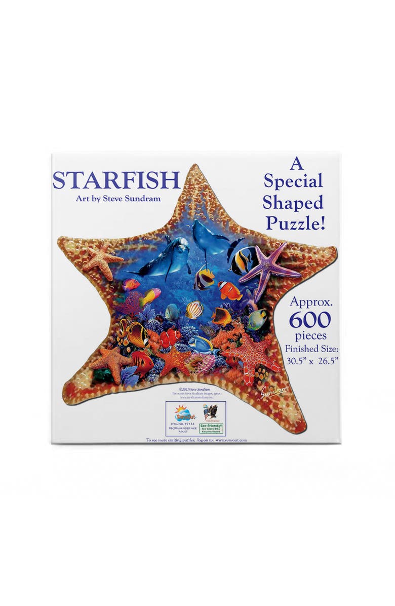 Sunsout Starfish 600 piece Jigsaw Puzzle for Adults Special Shape, Alternate, color, Multicolor