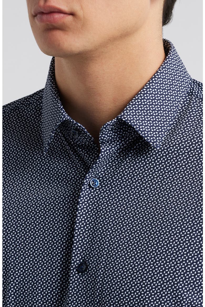 Hank Kent Slim Fit Performance Stretch Dress Shirt, Alternate, color, DK BU