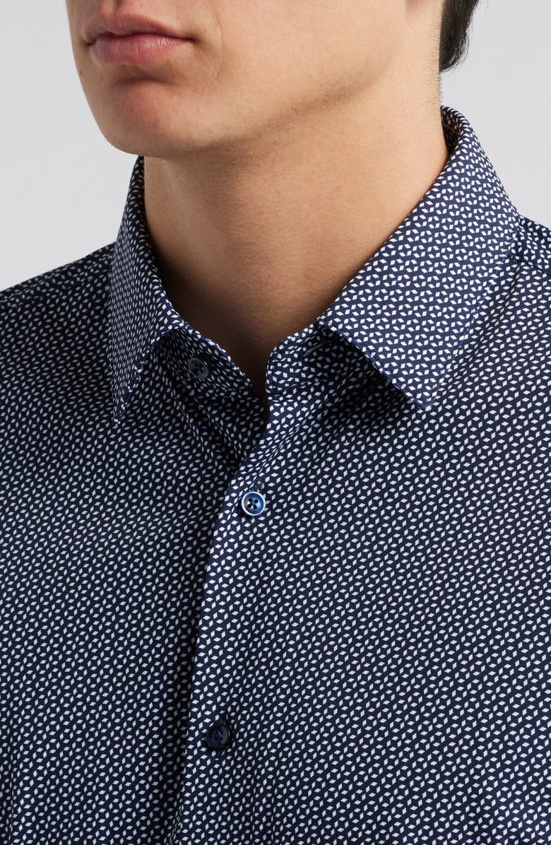 BOSS Hank Kent Slim Fit Performance Stretch Dress Shirt, Alternate, color, Dk Bu