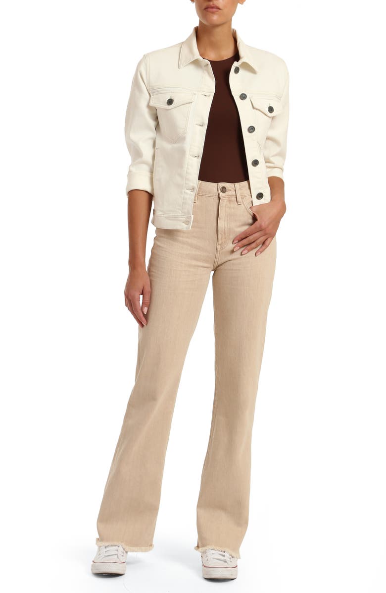 Mavi Jeans Victoria High Waist Frayed Hem Flare Jeans, Alternate, color, 