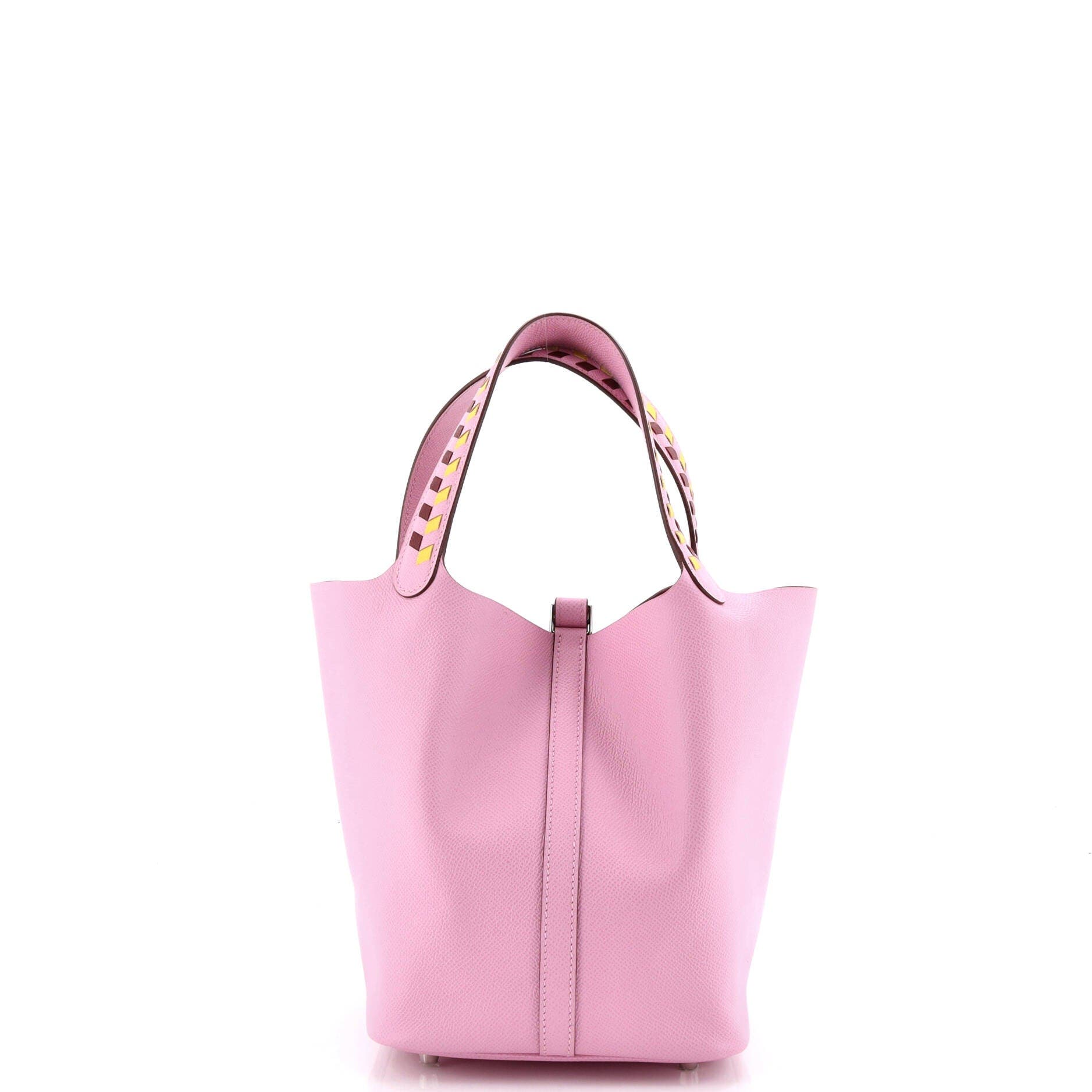 Picotin Lock Bag Tressage Epsom MM, Alternate, color, Pink