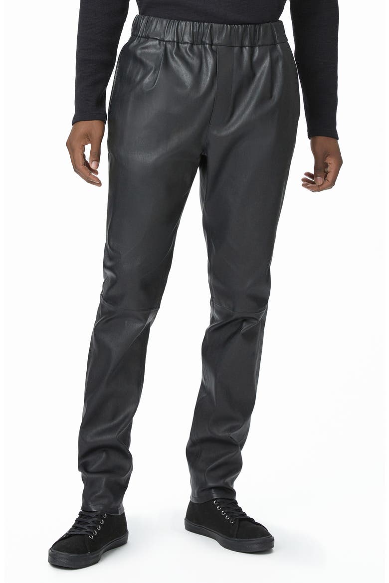 Snider Lambskin Leather Pants, Main, color, BLACK