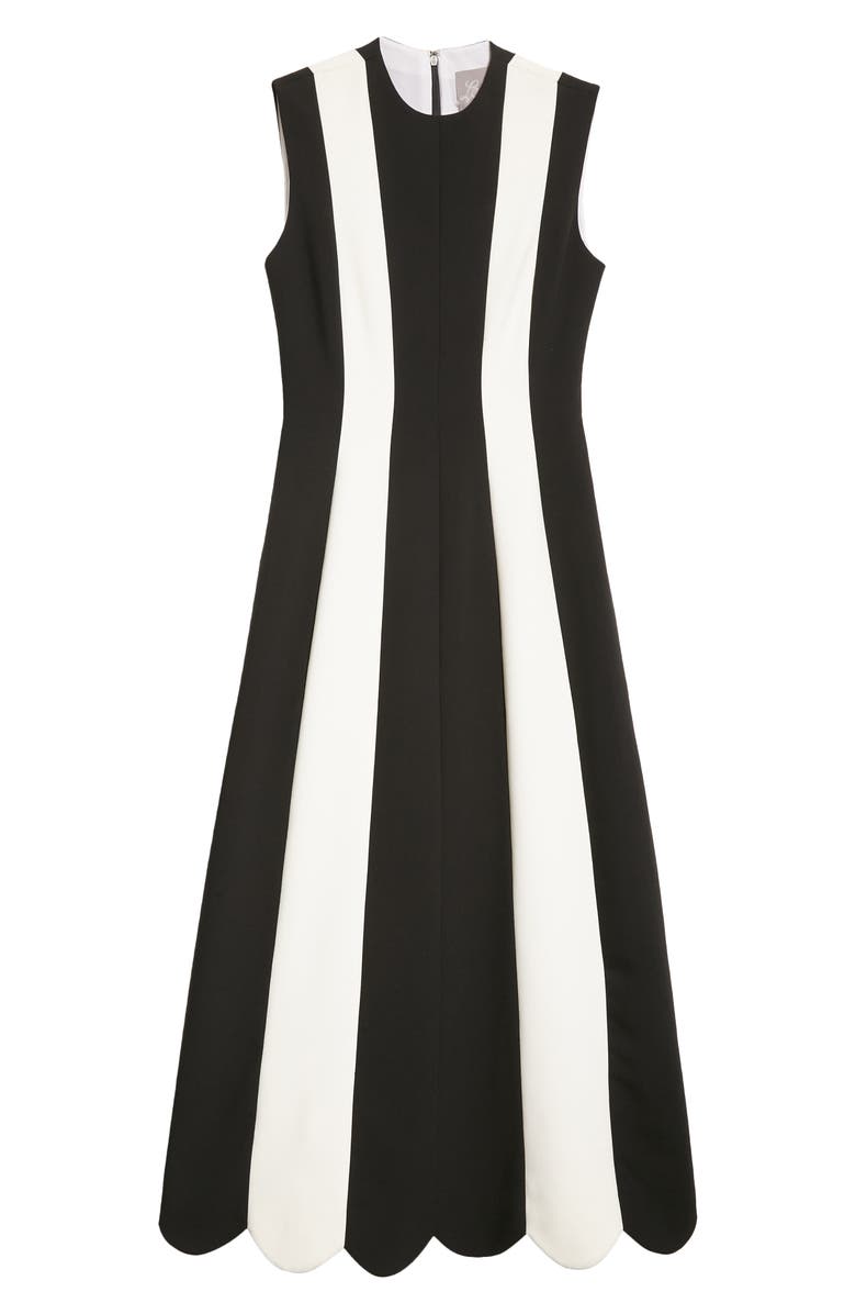 Lela Rose Colorblock Sleeveless Stretch Twill Midi Dress, Alternate, color,