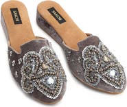 SAACHI Embellished Velvet Mule
