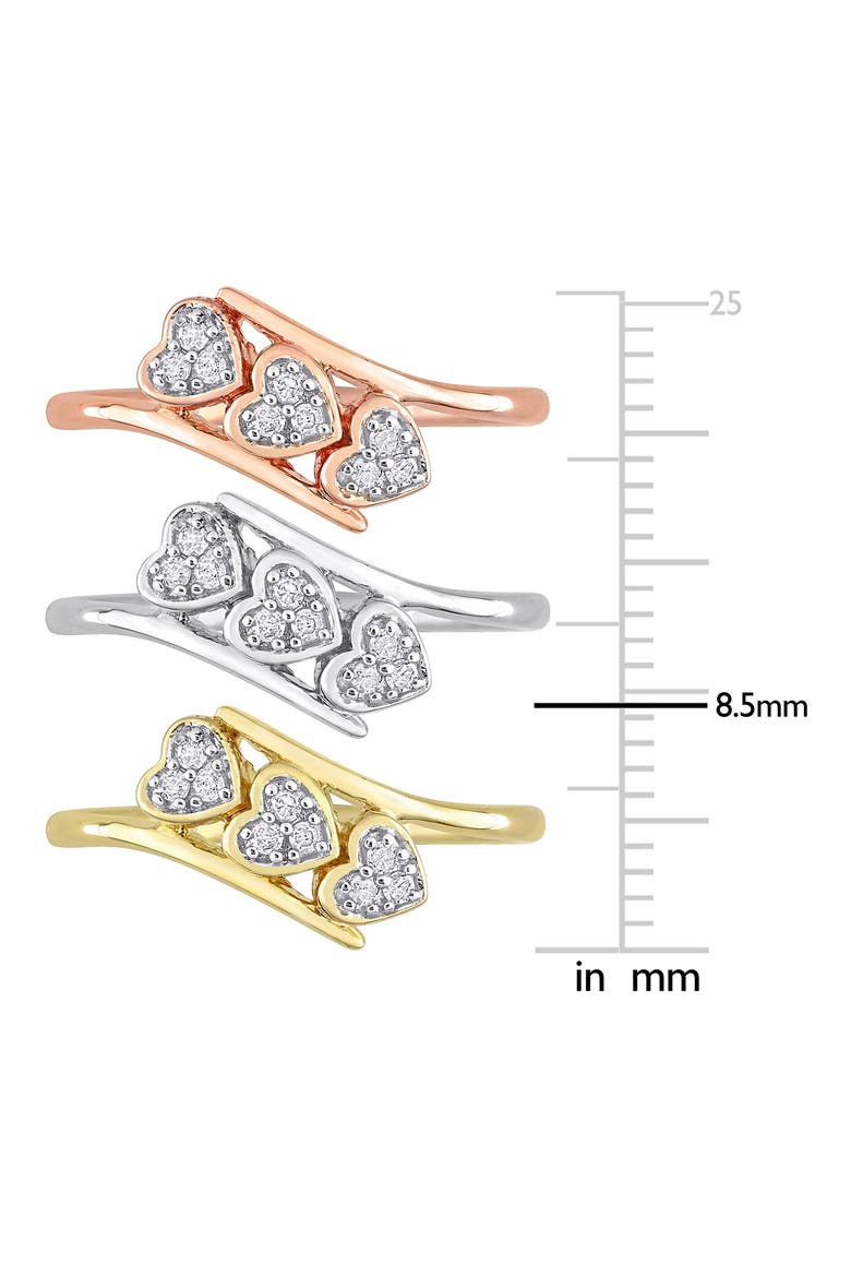 Set Of 3 Trio Heart Diamond Rings - 0.27ct., Alternate, color, MULTI