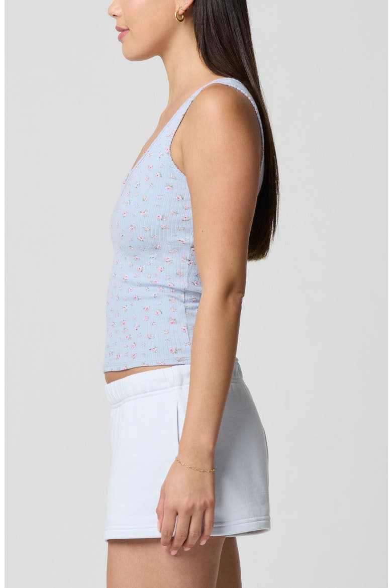 Ditsy Floral Scoop Neck Tank, Alternate, color, PETIT JARDIN BLUE/ PINK