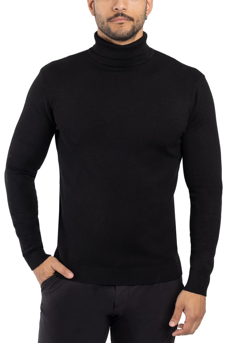 Turtleneck Pullover Sweater, Main, color, BLACK