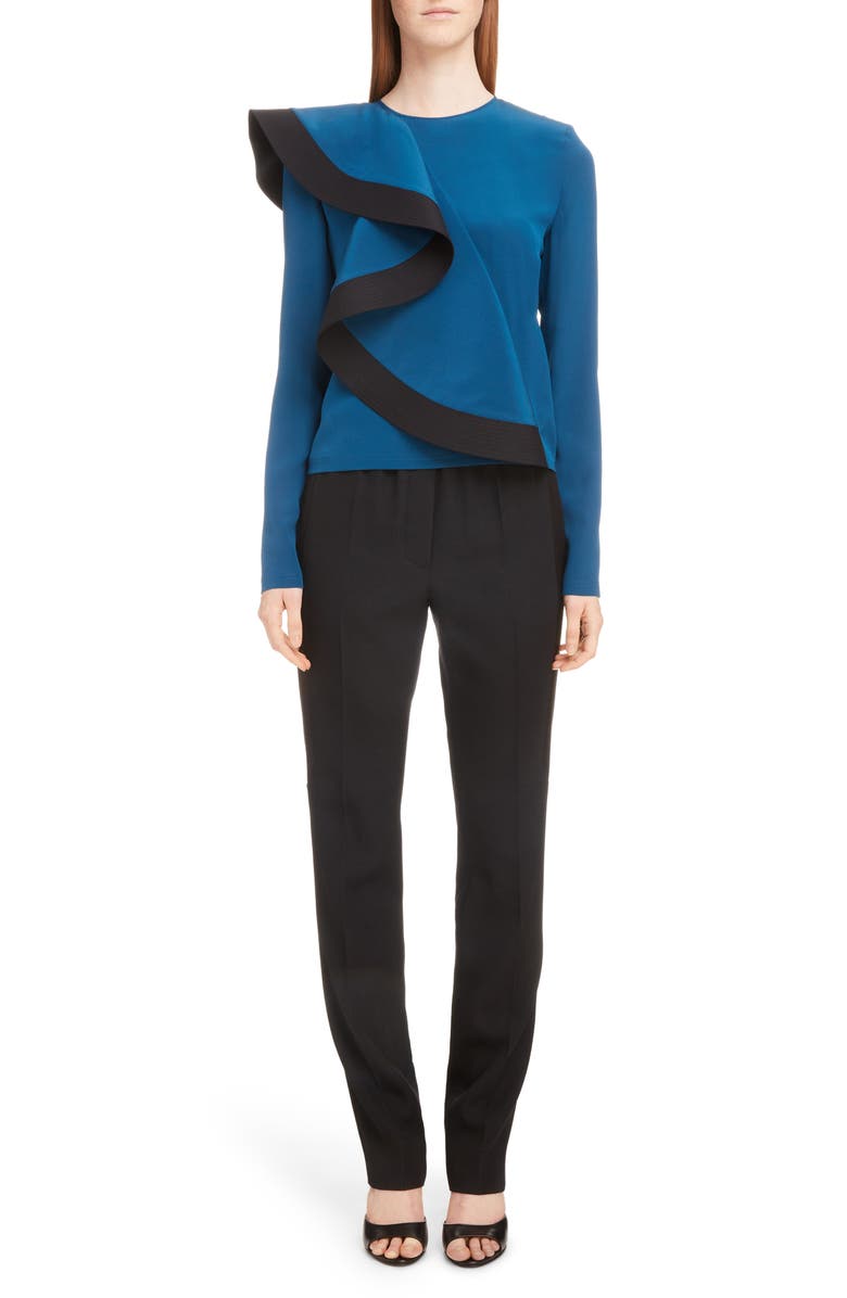 Givenchy Ruffle Detail Silk Blouse, Alternate, color, 