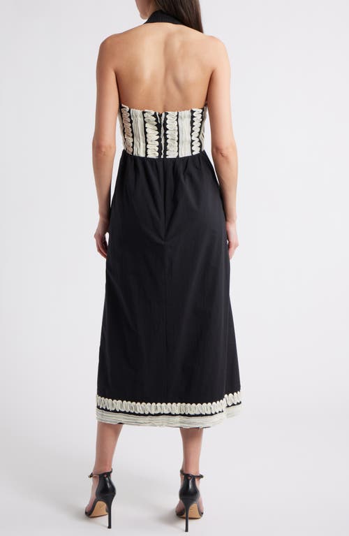 Adelyn Rae Fernanda Halter Cotton Midi Dress