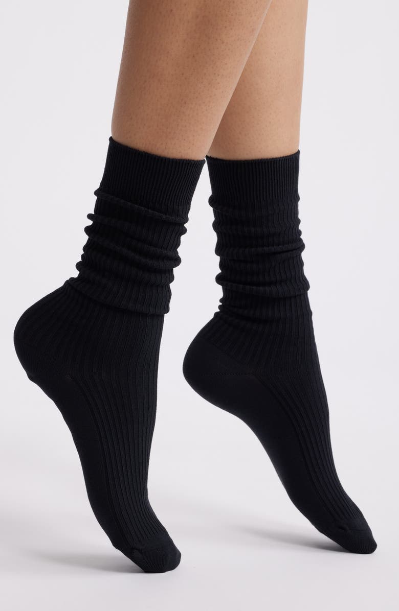 Nordstrom Slouch Dress Socks, Main, color, Black