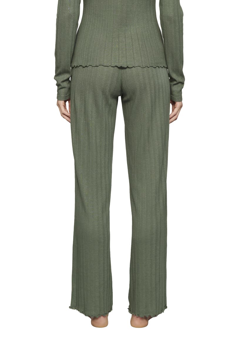 Pointelle Rib Pajama Pants, Alternate, color, DESERT SAGE