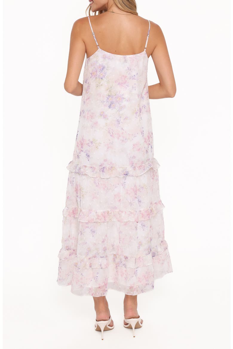 Minka Floral Print Chiffon Maxi Dress, Alternate, color, WHITE/ MULTI FLORAL