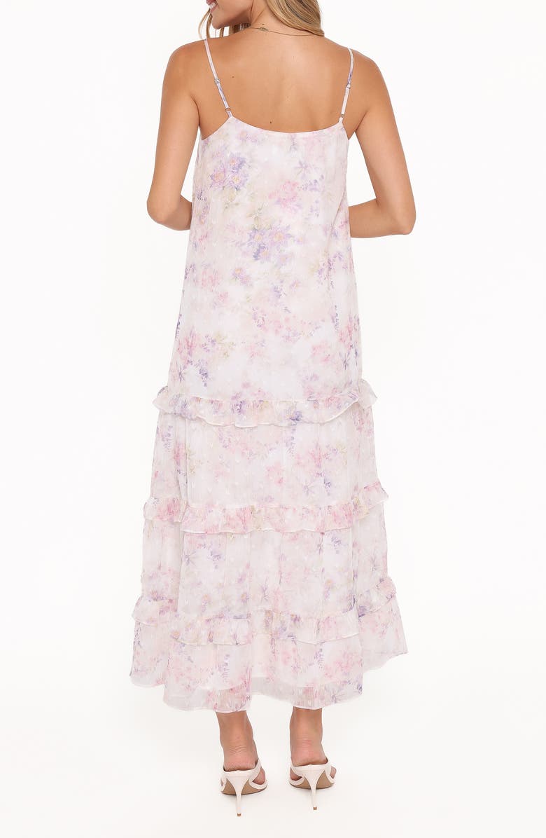 Petal & Pup Minka Floral Print Chiffon Maxi Dress, Alternate, color, White/ Multi Floral