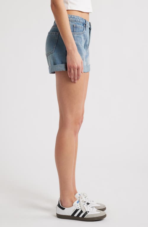 Ptcl Mira Rolled Cuff Denim Shorts In Indigo