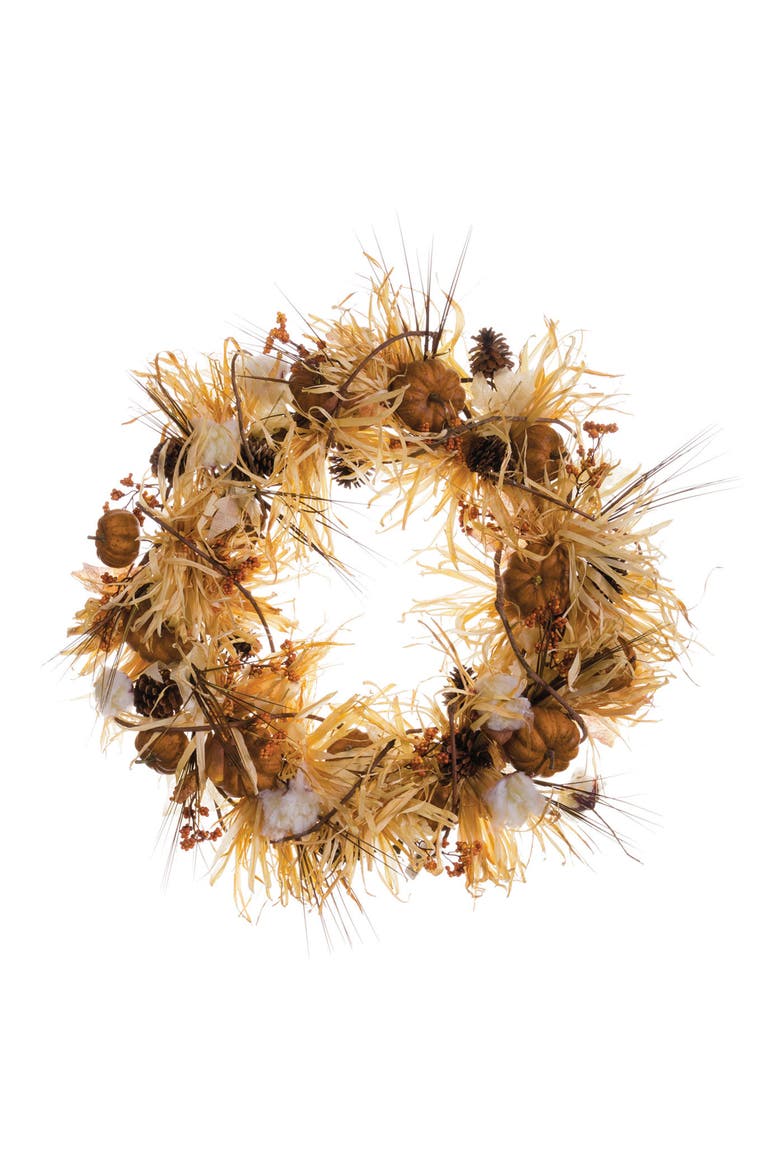 Pumpkin Wreath, Main, color, BROWN