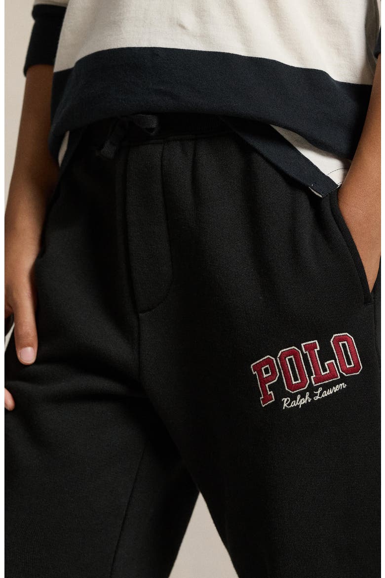 Kids' Logo Embroidered Fleece Joggers, Alternate, color, BLACK