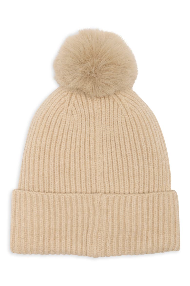 Faux Pearl and Crystal Beanie, Alternate, color, BEIGE