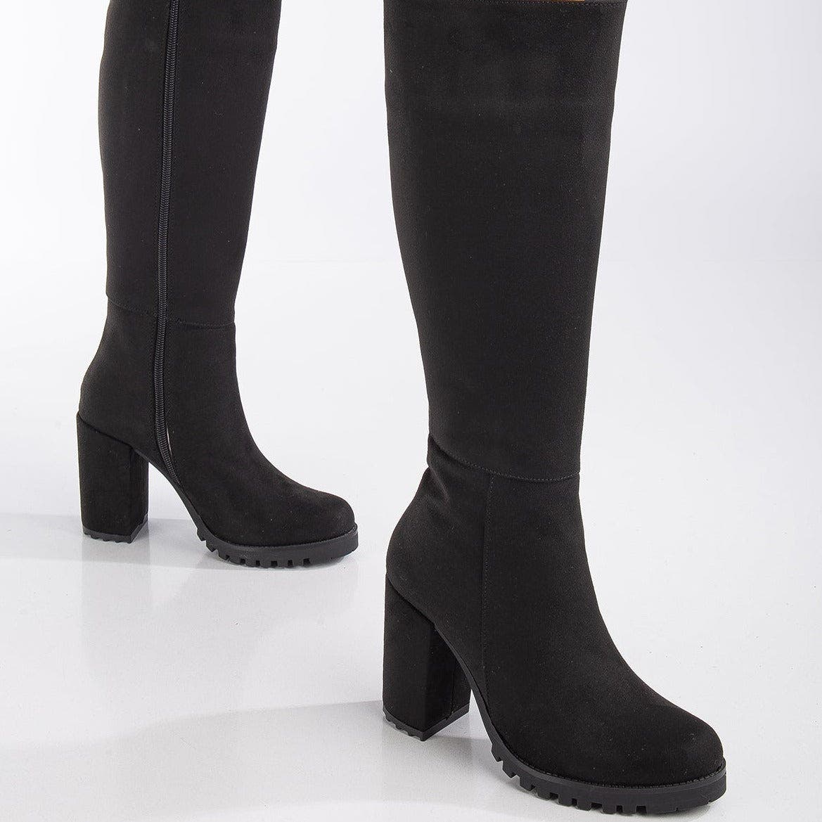 Alize Knee High Platform Boots, Alternate, color, black suede