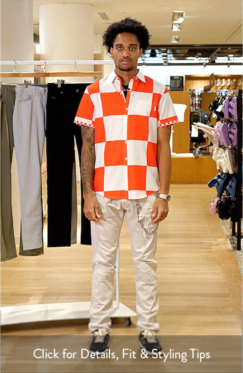 Victory Lap Check Short Sleeve Performance Button-Up Shirt, sales video thumbnail