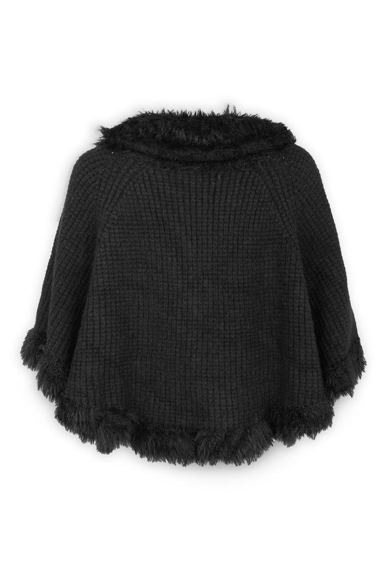 Faux Fur Trim Topper, Alternate, color, BLACK