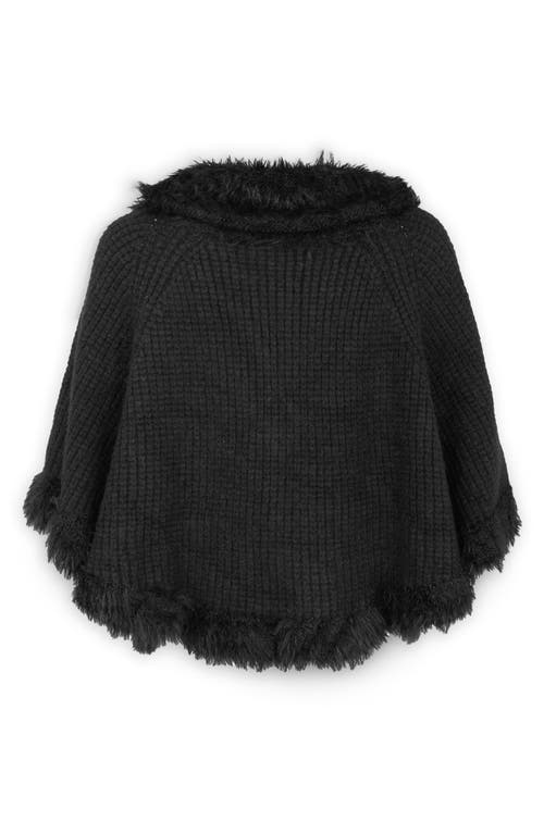Saachi Faux Fur Trim Topper In Black