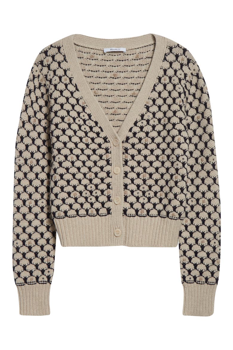 Mastro Crystal Embellished Wool Blend Cardigan, Alternate, color, BEIGE