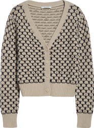 Max Mara Mastro Crystal Embellished Wool Blend Cardigan