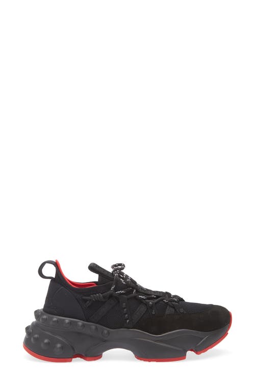 Christian Louboutin Trailrun Donna Red Sole Runner Sneakers In Black