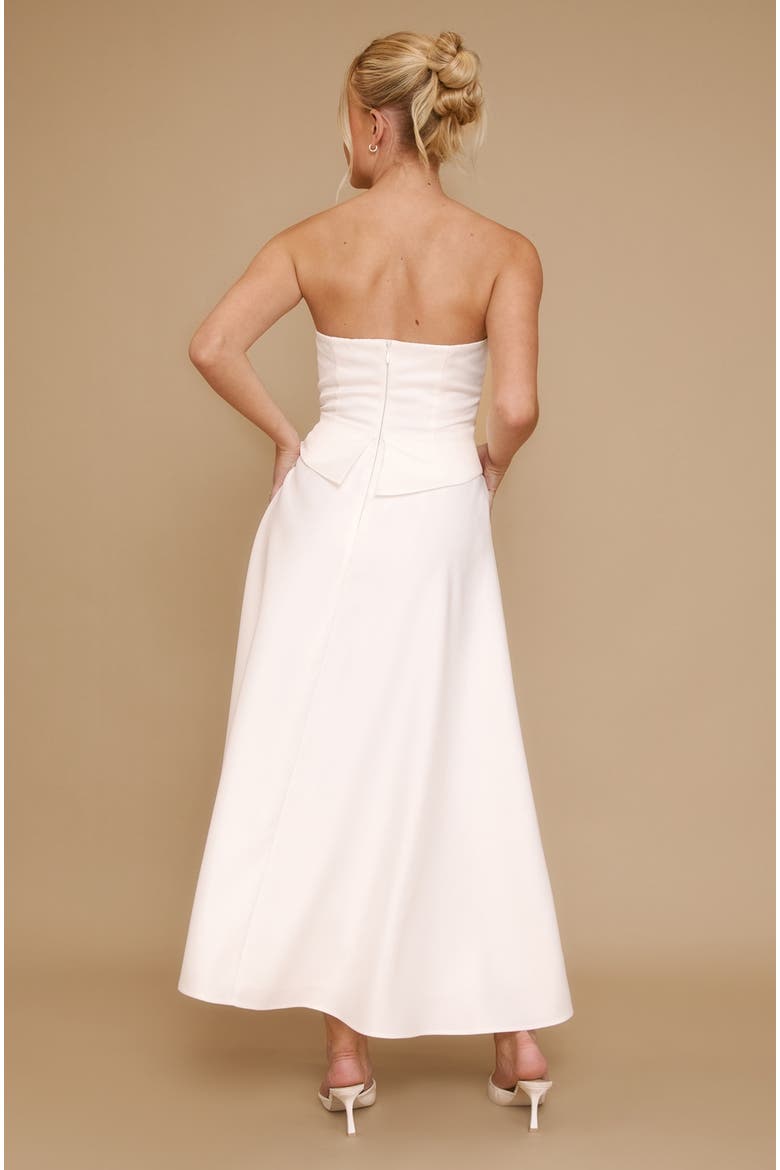 bandeau corset dress Bandeau Cupped Detail Structured Boning Corset Mini Dress In White And Nude Lace | EGO US