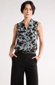 NORDSTROM RACK V-Neck Sleeveless Woven Shell Top