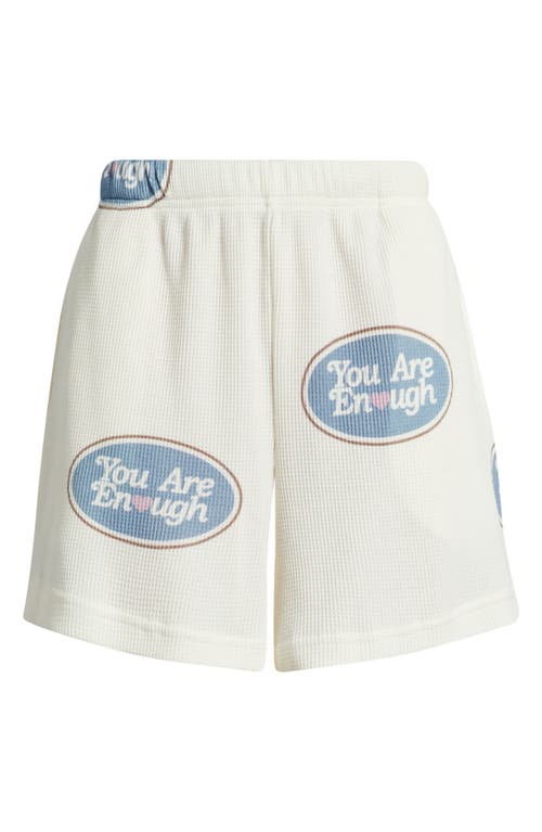 The Mayfair Group You Are Enough High Waist Waffle Knit Shorts