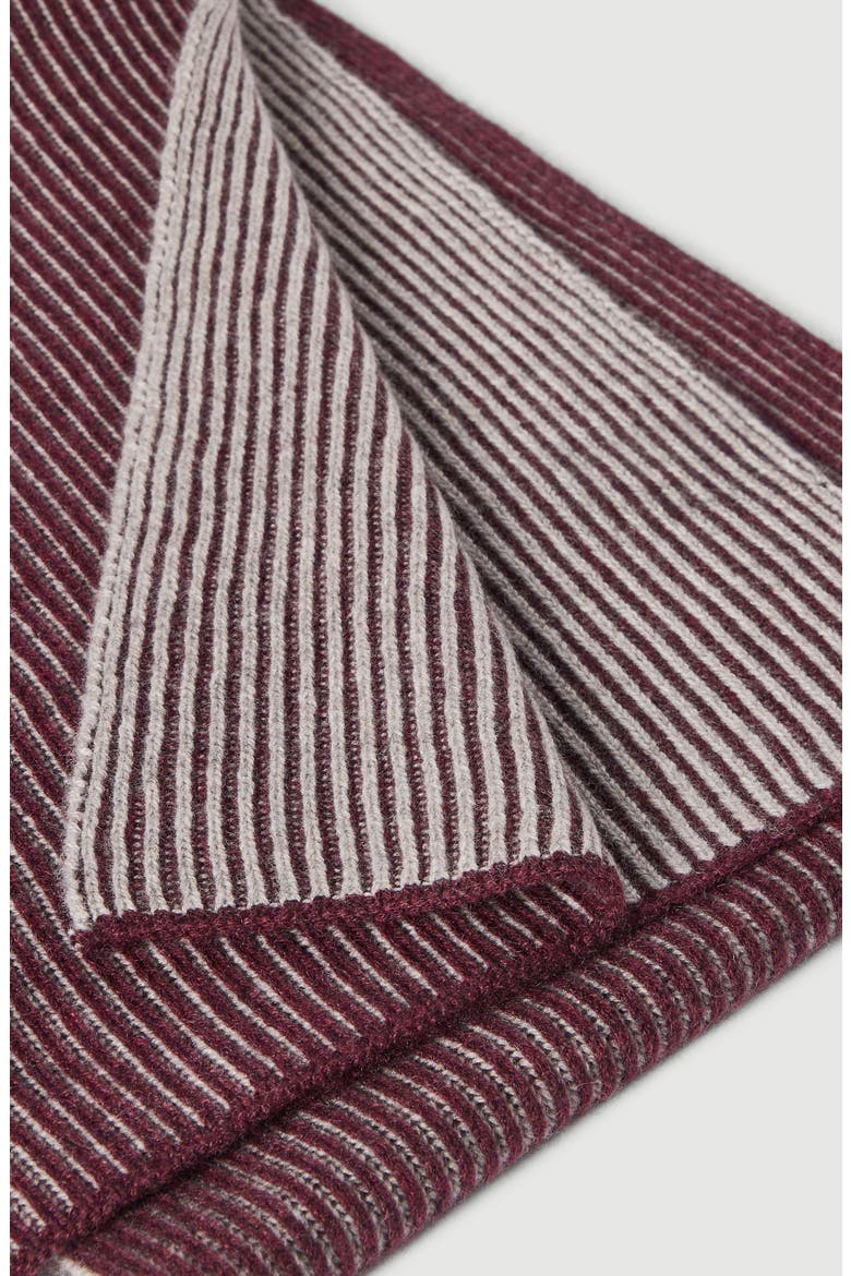 Cashmere English rib vanisé knit scarf, Alternate, color, Bordeaux
